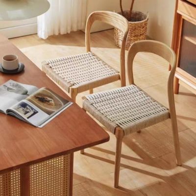 Poltrona da ufficio con poltrona da pranzo in stile tradizionale con sedile tessuto a corda e legno massello