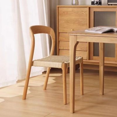 Poltrona da ufficio con poltrona da pranzo in stile tradizionale con sedile tessuto a corda e legno massello