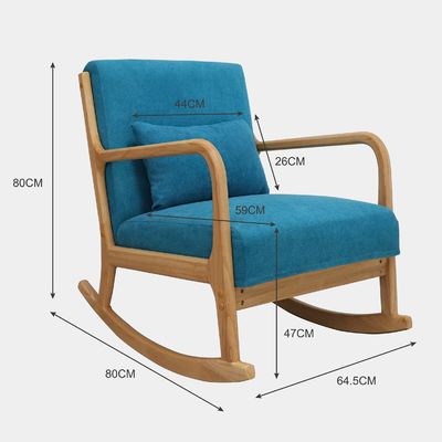Cornice in legno massello di metà secolo Moderno di velluto tessuto di sofà a dondolo sedia per il lusso stile di design salotto