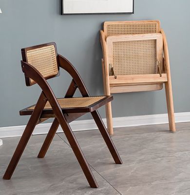 Hotel Ristorante Arredamento della sala da pranzo Modern Nordic Rattan pieghevole schienale Sedile da pranzo in legno massello W47.5*D47.5*H81.5CM
