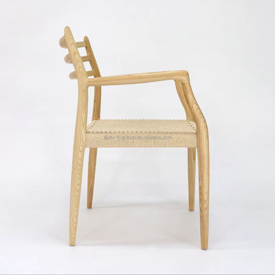 Sedile da pranzo in legno massello Arredamento W64*D50.5*H77CM Sedile a corda in carta intessuto a mano all'esterno all'interno di imballaggio postale Y
