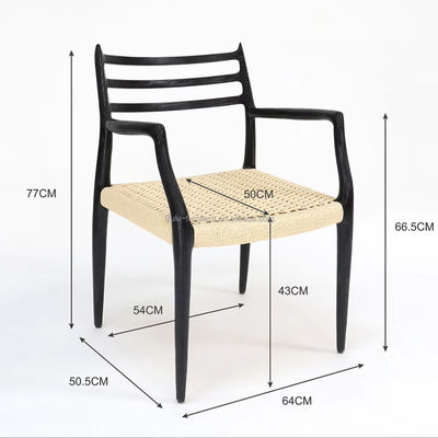 Sedile da pranzo in legno massello Arredamento W64*D50.5*H77CM Sedile a corda in carta intessuto a mano all'esterno all'interno di imballaggio postale Y