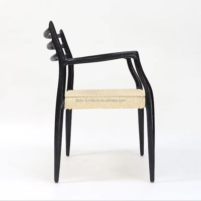 Sedile da pranzo in legno massello Arredamento W64*D50.5*H77CM Sedile a corda in carta intessuto a mano all'esterno all'interno di imballaggio postale Y