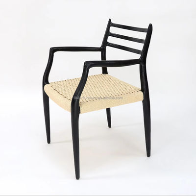 Sedile da pranzo in legno massello Arredamento W64*D50.5*H77CM Sedile a corda in carta intessuto a mano all'esterno all'interno di imballaggio postale Y