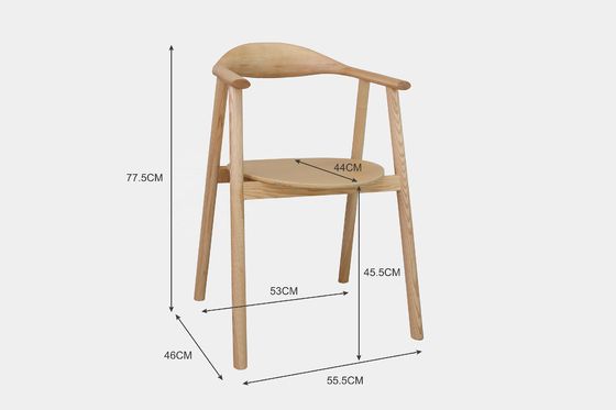 Sedia da pranzo in legno massello di cenere per mobili domestici in ristorante moderno