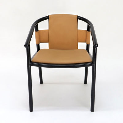 Vintage Luxury Artistic Customized PU Leather Upholstery Solid Wood Seduta da pranzo per ristorante Specifico