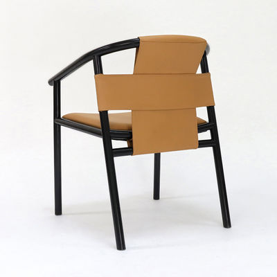 Vintage Luxury Artistic Customized PU Leather Upholstery Solid Wood Seduta da pranzo per ristorante Specifico