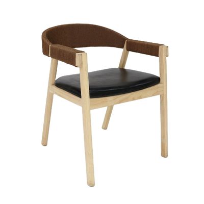 Servizi di svago Sedile da pranzo in legno massello per ristoranti Cordone tessuto a mano Semplicità generale Arredamento per la casa