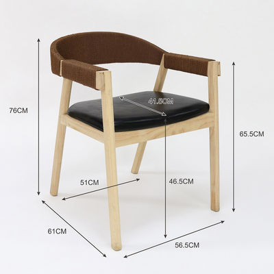 Servizi di svago Sedile da pranzo in legno massello per ristoranti Cordone tessuto a mano Semplicità generale Arredamento per la casa