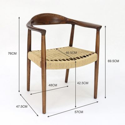 Sedile Kennedy per braccio in stile nordico moderno Presidente in legno massello Sedile da pranzo per ristoranti e caffè