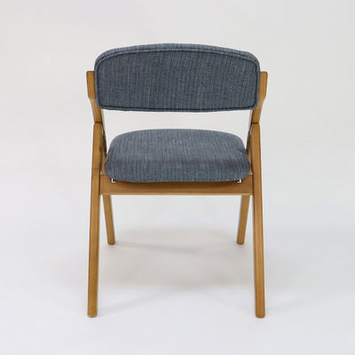 Sedia da pranzo in legno in stile vintage con design pieghevole e copertura in tessuto