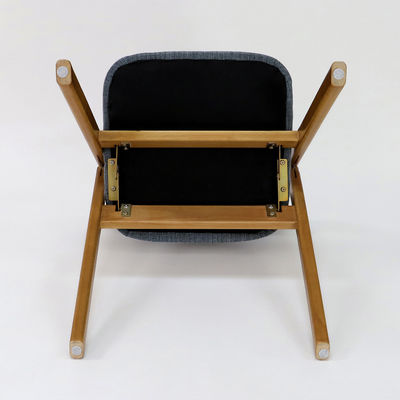 Sedia da pranzo in legno in stile vintage con design pieghevole e copertura in tessuto