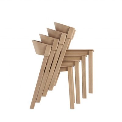 Servizio OEM accettato Sala da pranzo nordica moderna Sedile antico curvo in legno massello impilabile Completamente assemblato e OEM
