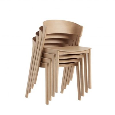 Servizio OEM accettato Sala da pranzo nordica moderna Sedile antico curvo in legno massello impilabile Completamente assemblato e OEM