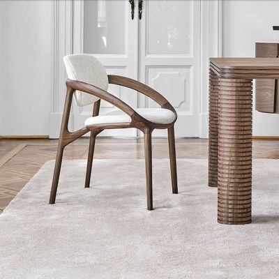 Arredamento per la sala da pranzo personalizzare lusso moderno sedile da pranzo in legno massello per ristorante