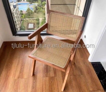 Legno massello e tappeteria di rattan Sedile da pranzo nordico per ristoranti Design di mobili per la casa moderna