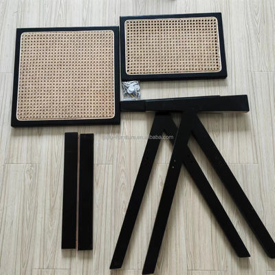 Legno massello e tappeteria di rattan Sedile da pranzo nordico per ristoranti Design di mobili per la casa moderna