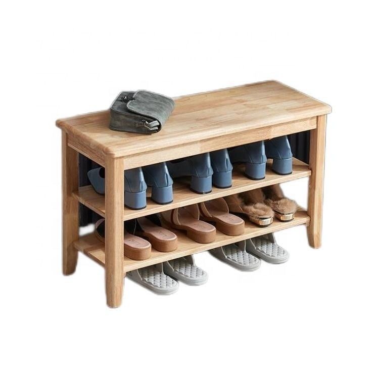 NO Scaffaletto per scarpe pieghevole Scaffaletto semplice per scarpe domestiche in legno di faggio