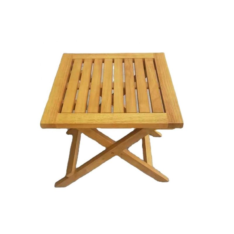 Moderno design Piccolo giardino pieghevole Tavolo in legno di gomma per patio Al di fuori Bevande da caffè Imballaggio postale Stile moderno