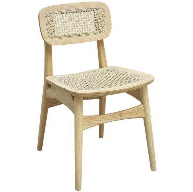 Generale Moderno design nordico Sedile da pranzo in legno massello di rattan di cenere per mobili domestici