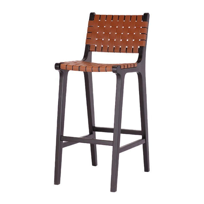 Sedia da bar in legno massello di stile moderno