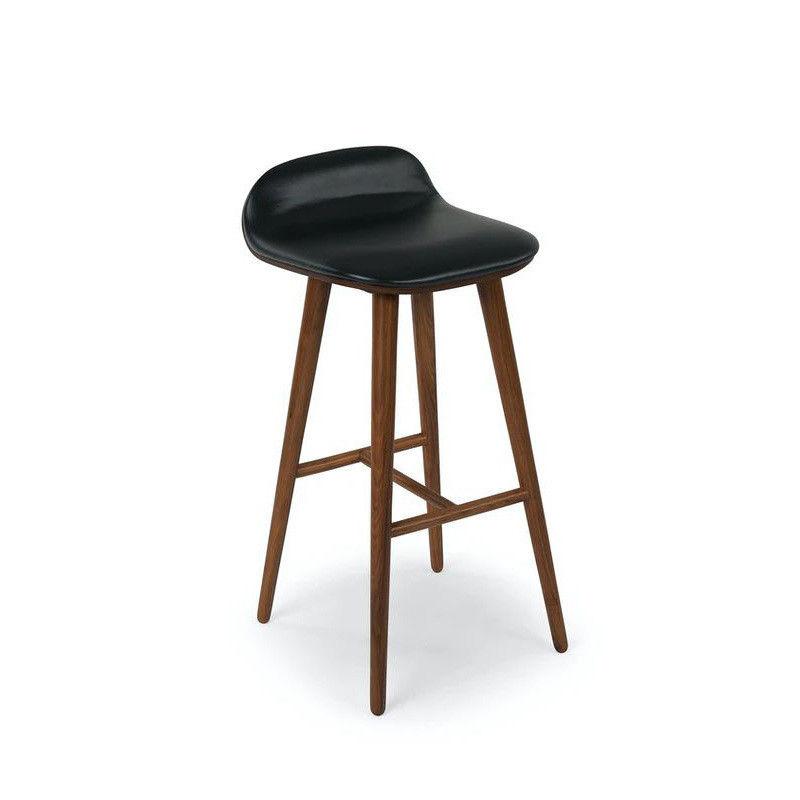 Modern Mahogany High Foot Bar Stools in legno per posti a sedere cuscinati in bar e club