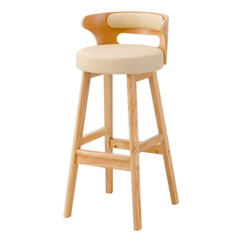 Nordic Modern Simple Wood Bar High Chair Scaunetto in legno massello naturale all'interno di strutture per il tempo libero e sgaunetto alto