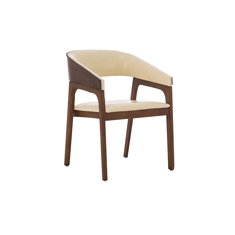 Sedia presidenziale in legno massello di design nordico mobili in pelle nera nota poltrona per il ristorante Garanzia di un anno
