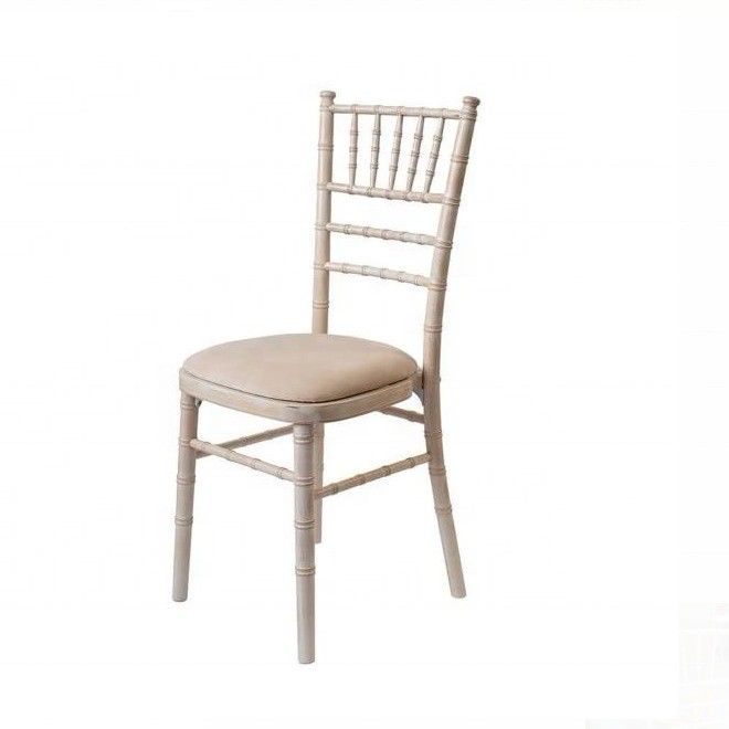 Home Arredamento Posta Imballaggio Lavaggio Bianco Sedie Chiavari Legno Matrimonio Hotel Banchetto Sedie impilabili con cuscino rimovibile