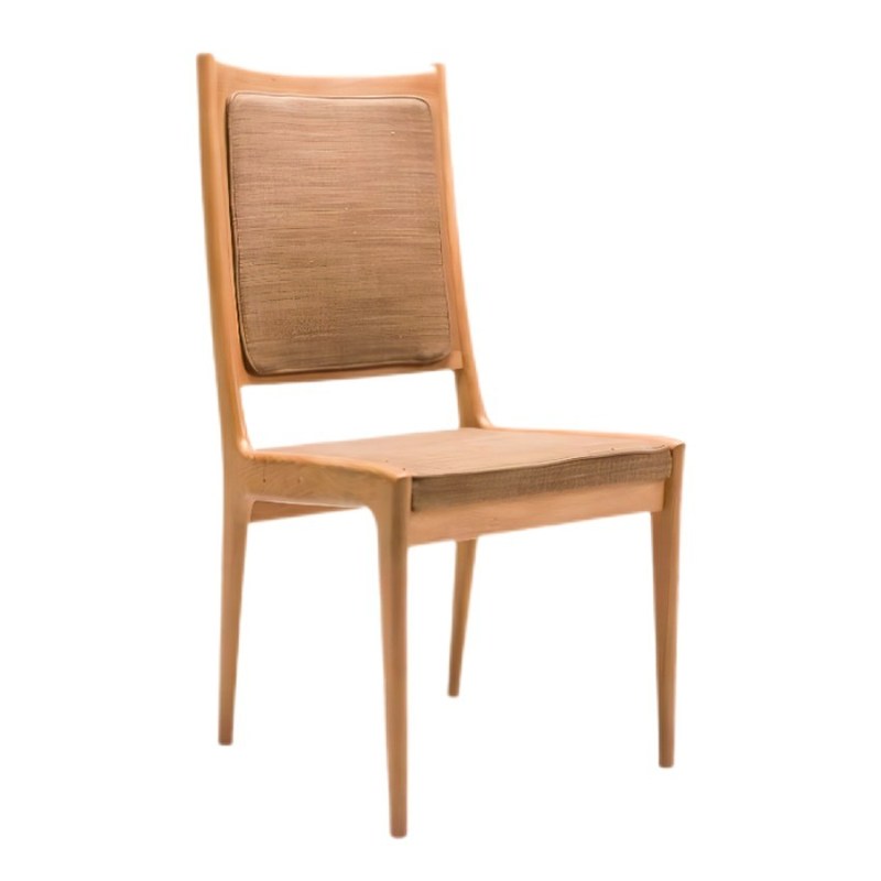 Arredamento da pranzo Legno massello Sedie a schiena alta con rivestimento in tessuto in stile nordico