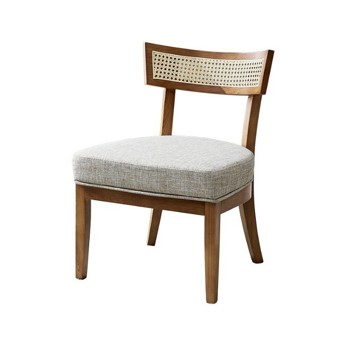 Sedile da pranzo in rotino in stile nordico Sedile in legno massello imbottito per la decorazione del soggiorno