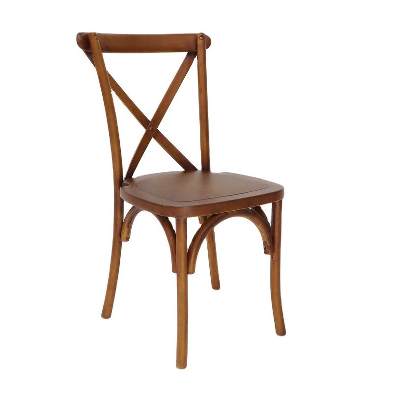 Arredamento Commerciale Inpilabile Vintage Cross X back Sedie da pranzo in legno per matrimoni Eventi e ristoranti