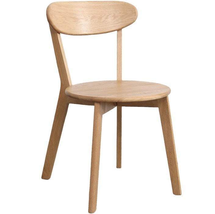 Sedile da pranzo in legno massello W44*D49*H80CM Legno di quercia per il design nordico semplice in un piccolo ristorante familiare