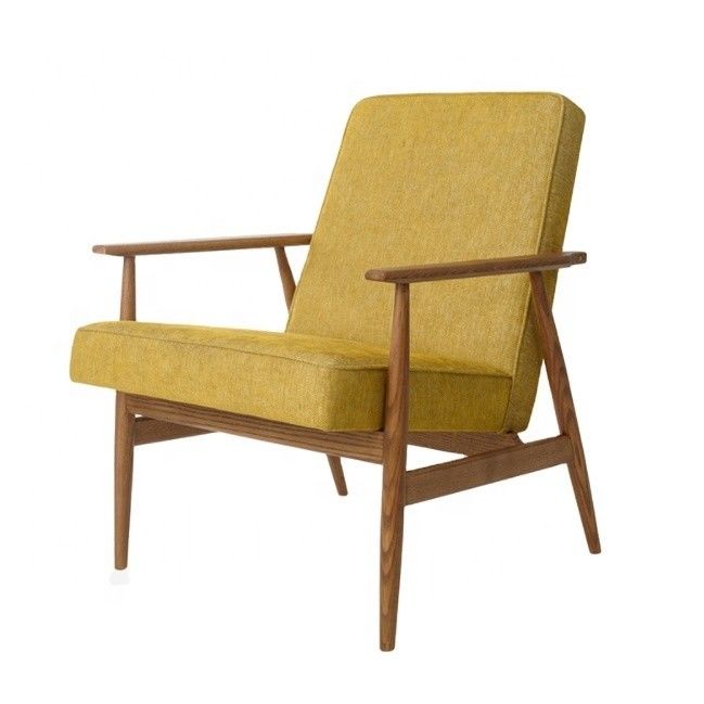 Sedie da soggiorno Sedie da salotto Classiche di design semplice Sedie da salotto in legno con appoggio per braccia e sedile a cuscino in tessuto vintage
