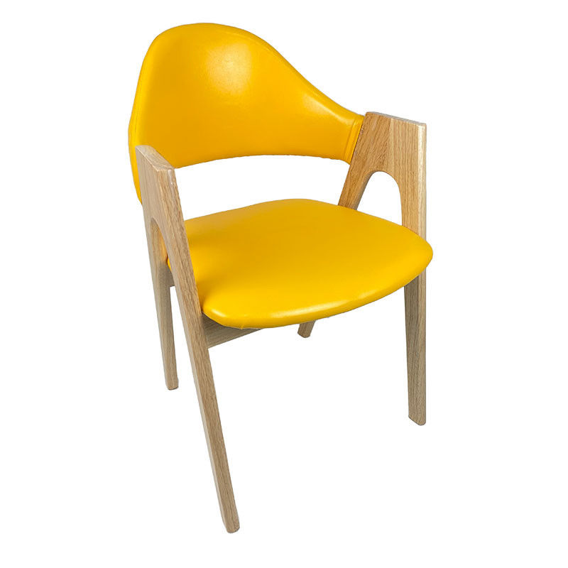 Sedia da pranzo in legno di lusso commerciale in stile moderno con mobili solidi per il soggiorno