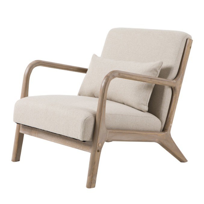 Modern Nordic Living Room Divano con appoggio per braccia imbottito e costruzione in legno massello