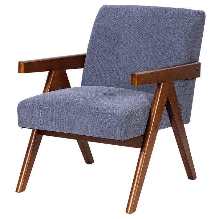 Poltrona in legno e tessuto in stile moderno Nordic Custom Polstered Single Sofa Chair