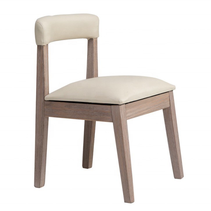 Buona sedia da pranzo di lusso personalizzata con lavorazione squisita e materiale di sedile in legno in pelle