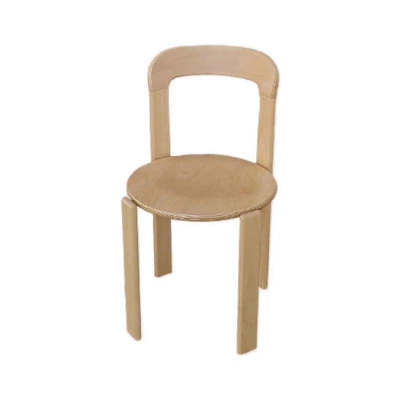 Disegni personalizzati Sedile da pranzo in legno massello nordico con design impilabile e finitura laccata