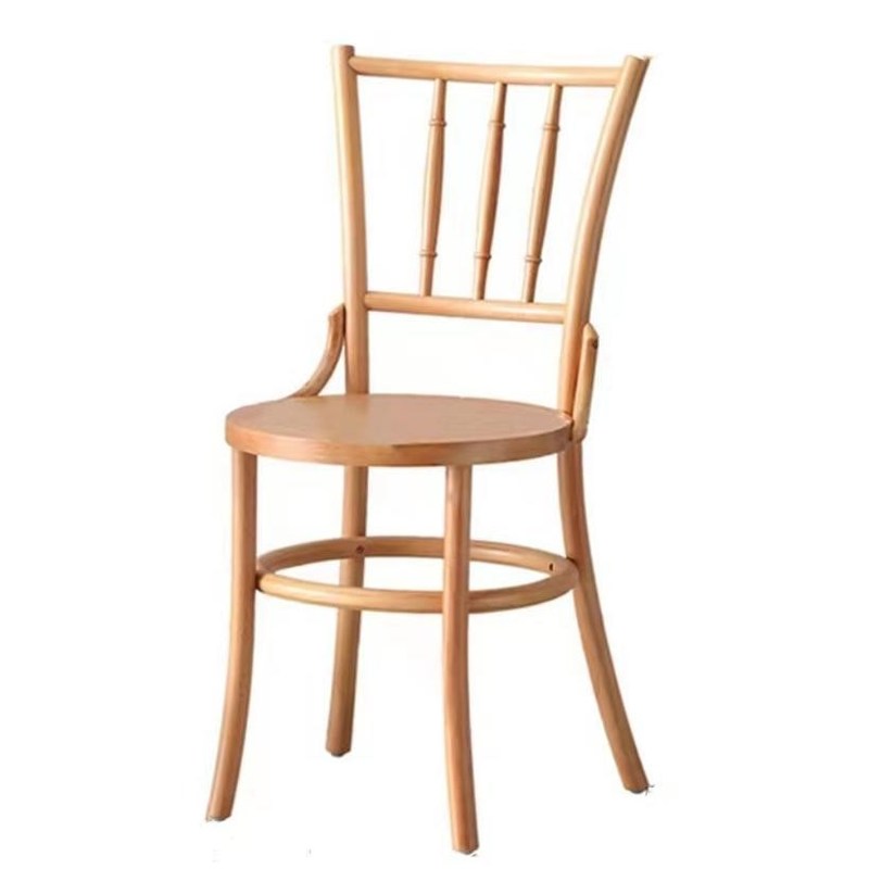 Sedia da pranzo di design moderno in rotino e legno massello per ristorante W36*D42*H88 cm