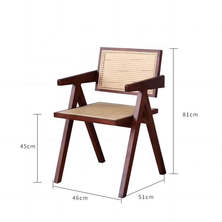 Arredamento per la sala da pranzo Scandinavo Luxury Vintage Rattan Chair Balcone Leisure Poltrone pieghevole in legno con confezione postale Y