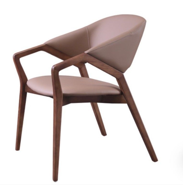 2023 Design Moderno Legno Massello PU Pelle Sala da pranzo Cattedra Ristorante per Arredamento Domiciliare Generale NO Piegato