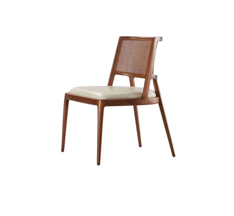Ashwood Frame Nordic Design Moderno Legno Massello PU Pelle Rattan Sala da pranzo Seduta Ristorante 2023 per Cafè e Ristoranti