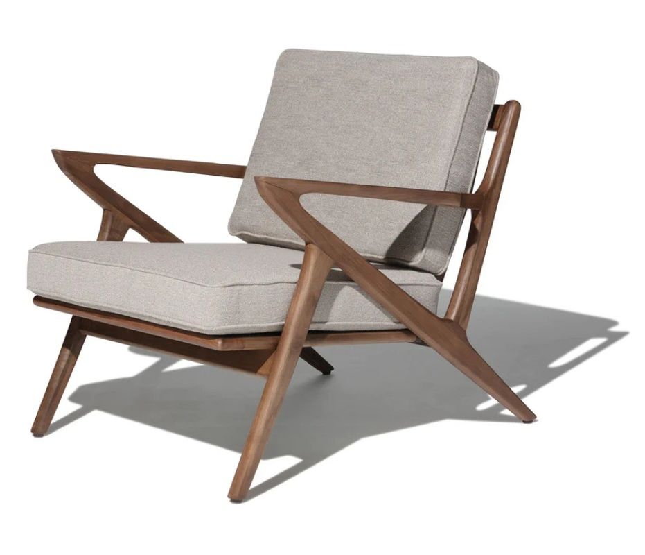 Poltrona da soggiorno Moderna poltrona da divano in tessuto Legno Poltrona per il tempo libero Salone Poltrona in legno massello W59*D59*H57CM