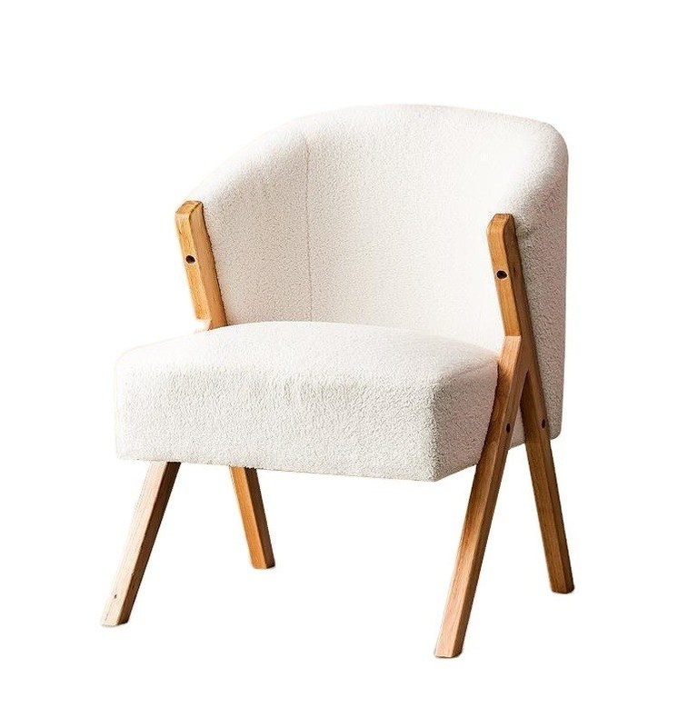 Sedie da pranzo in lana di agnello di legno in stile nordico moderno W60*D68*H77CM Perfetto per il soggiorno Salone delle unghie e sala da pranzo