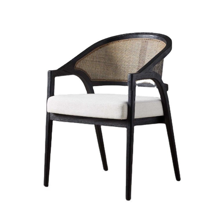 Semplice design nordico Moderno in Legno Massello in Tessuto di Rattan Sedile da Sala da pranzo per il Ristorante Morden