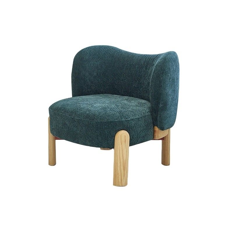 Popolari mobili da soggiorno Moderno In Legno Massello di Agnello Lana/Velvetto Poltrona Sofà Singolo Con Gambe di Noce e Design Leggero di Lusso