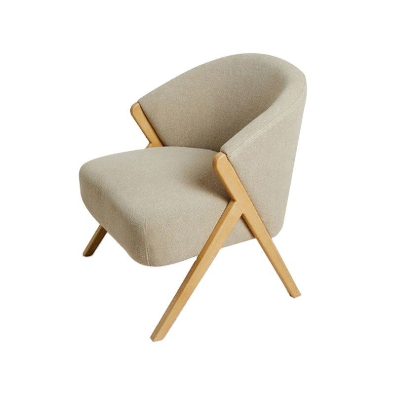 Appartamento Arredamento soggiorno Sedile moderno in legno nordico con lana di velluto e divano in legno in hotel design