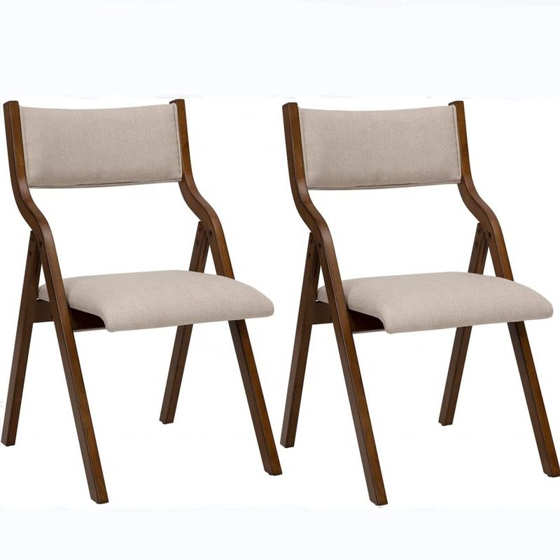 NC/PU Vernice Finitura Gambe di legno Tessuto Imbottito Sedile pieghevole da pranzo per fornitori di ristoranti a sfera