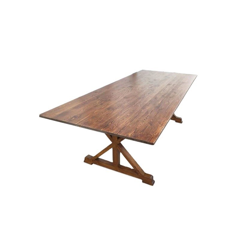 Arredamento domestico generale Tavolo da pranzo in legno naturale moderno e sedia da pranzo in legno massello per tavoli da ristorante personalizzati